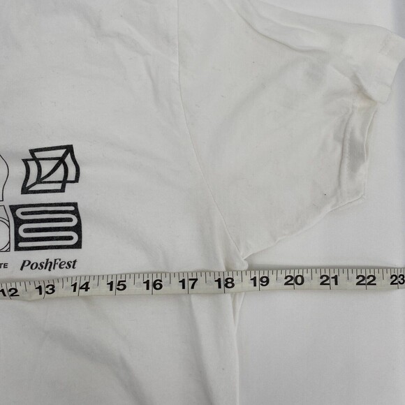 Swagup Poshfest 2021 White Short Sleeve Round Neck Cotton T Shirt Size Medium - Picture 4 of 5